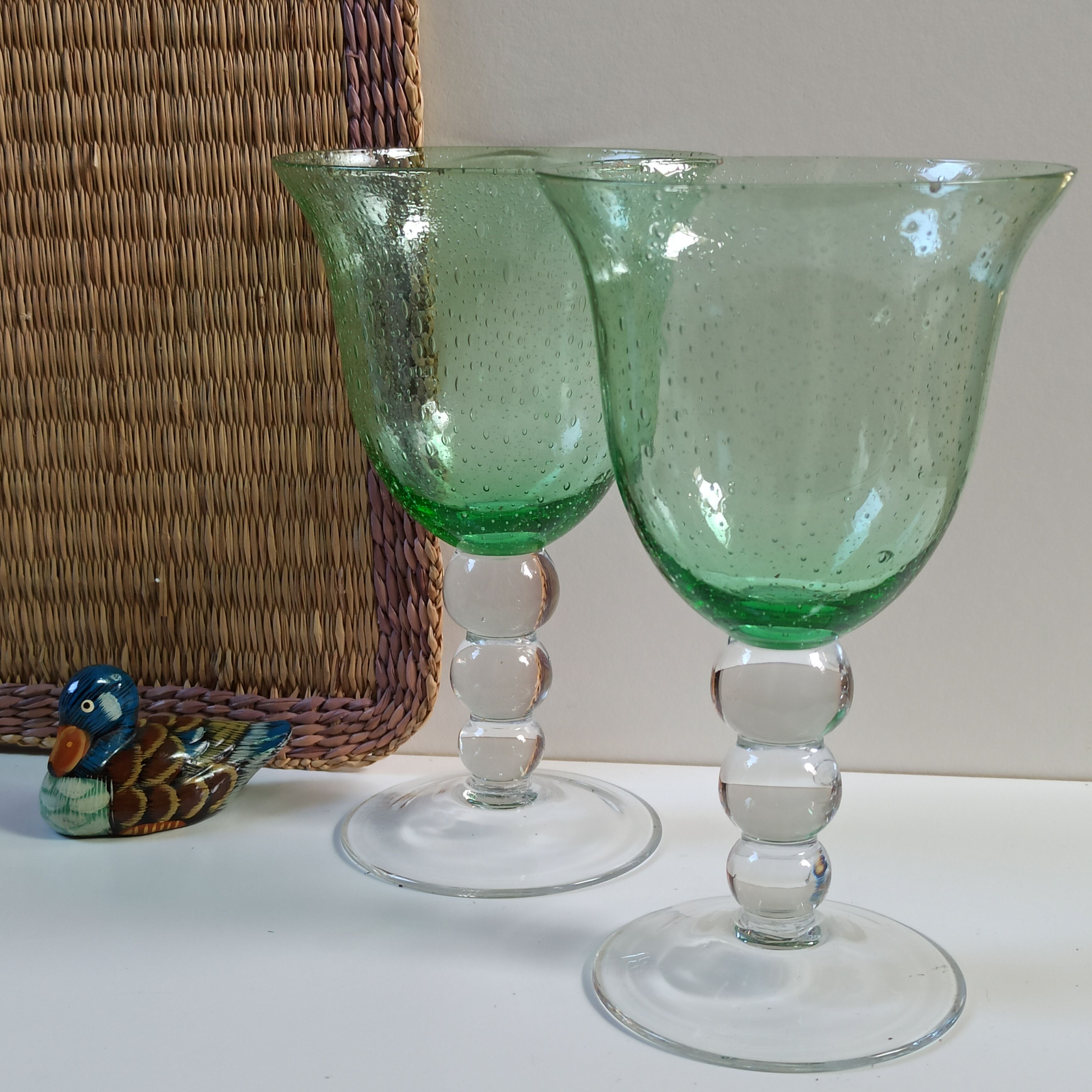 Bubbled foot glasses 16 cm