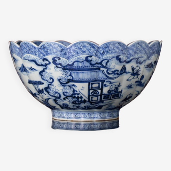 Ming Yongxuan Style Blue and White Porcelain Children Play Figure Kwai Kou Bowl Classic Craft