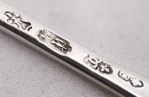 Rare set of 6 silver teaspoons, 18th century, Besançon, Gounot, Uniplat
