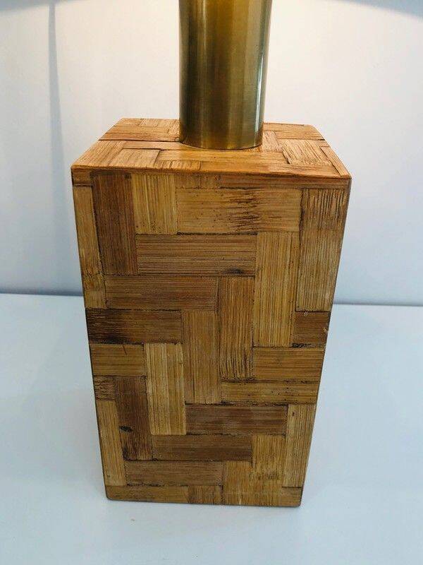 Straw marquetry lamp