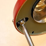 Carmine red saucer/UFO articulated years 50/60 desk lamp