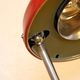 Carmine red saucer/UFO articulated years 50/60 desk lamp