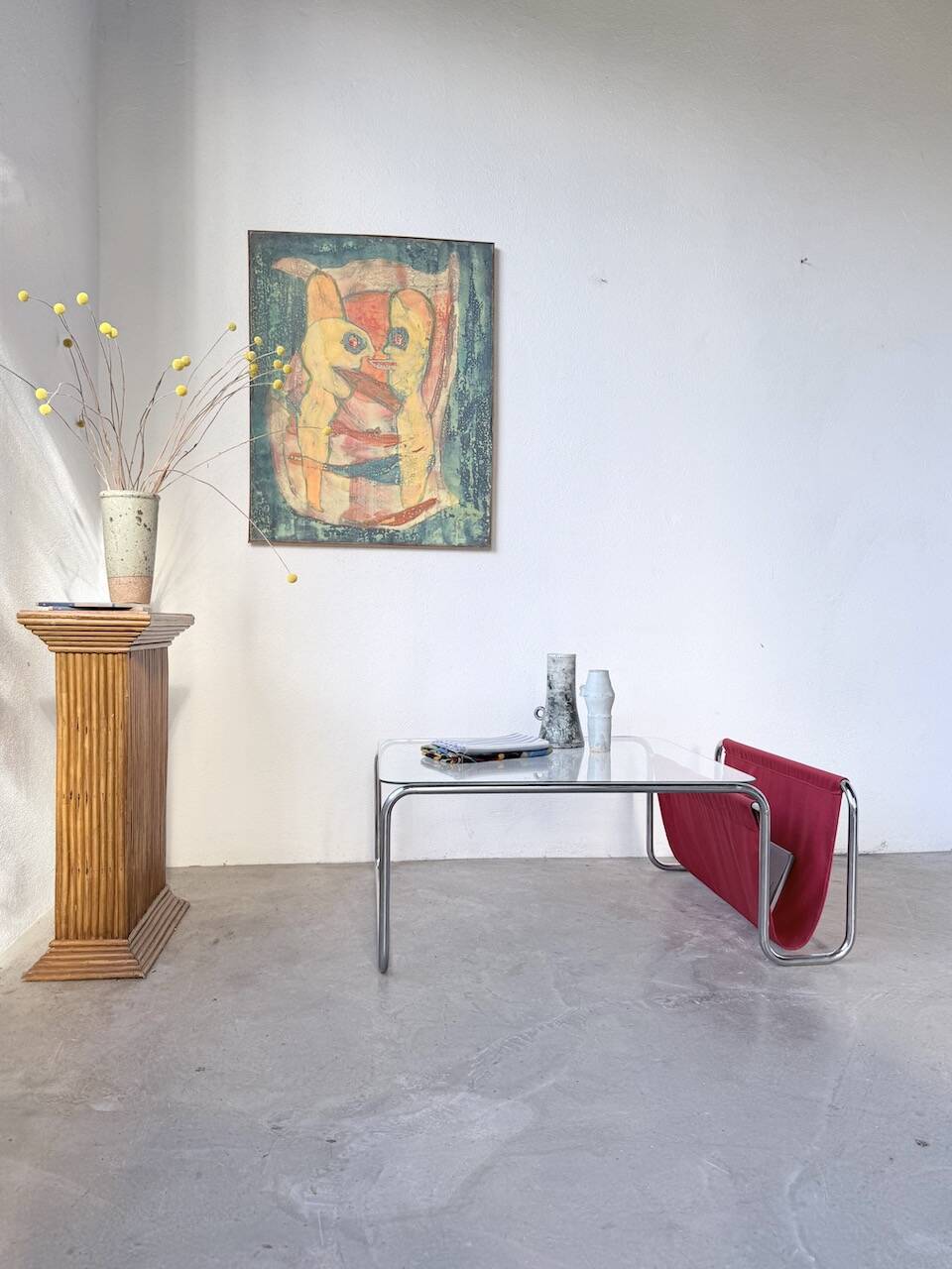 Table basse moderniste Bauhaus en acier tubulaire