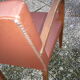 Fauteuil bridge marron clair et bois des années 40-50