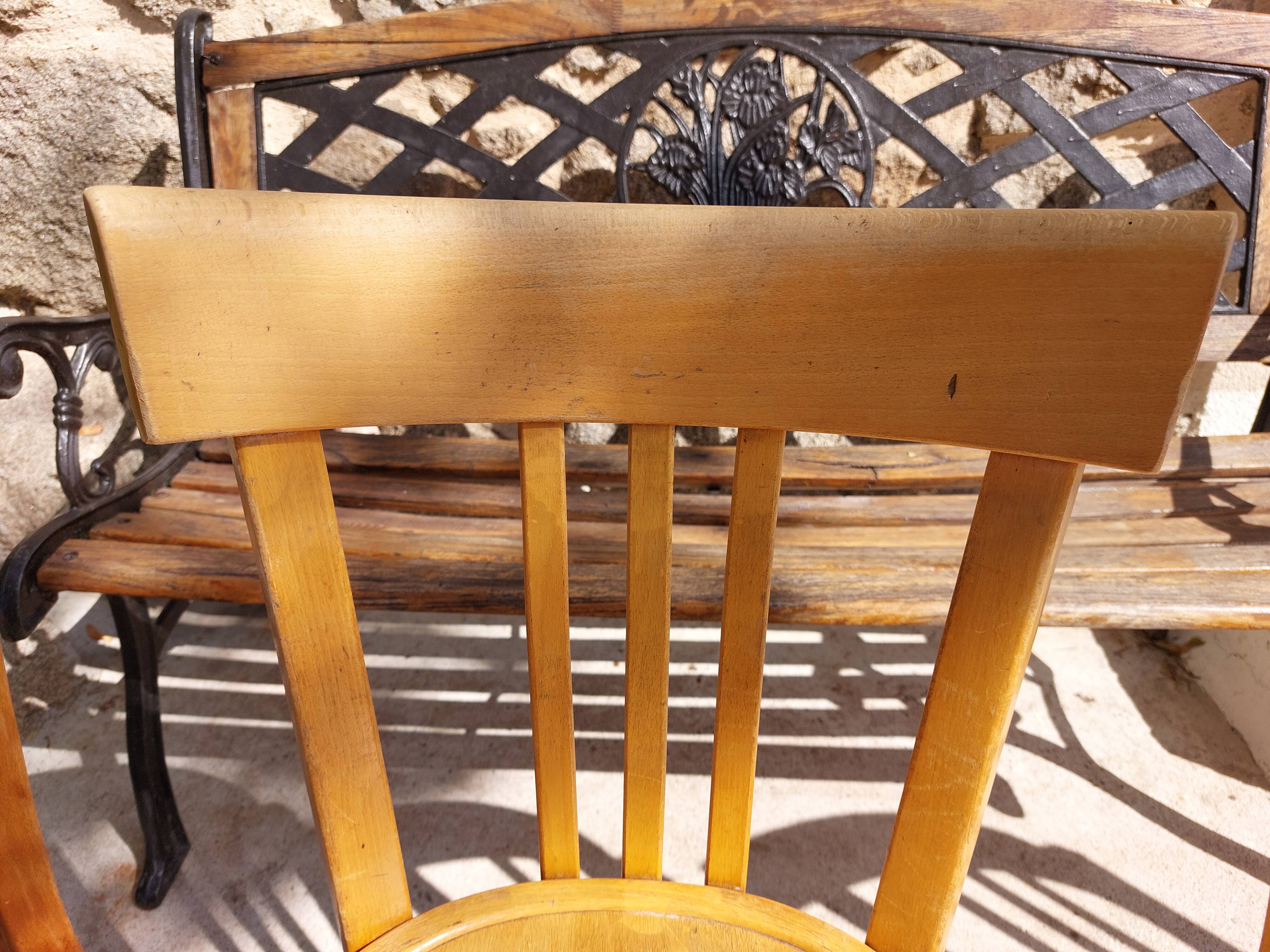 4 Baumann bistro chairs, different shades, vintage