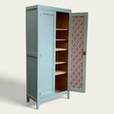 Vintage Parisian wardrobe, blue-green and gray
