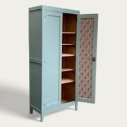 Armoire parisienne vintage bleu vert grisé