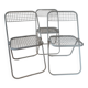 Suite de 3 chaises pliantes Talin en métal blanc, Italie années 70
