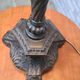 Large american art nouveau lamp with tiffany amber lampshade 61x23