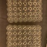 Ceiling light, square wall light in chiseled glass