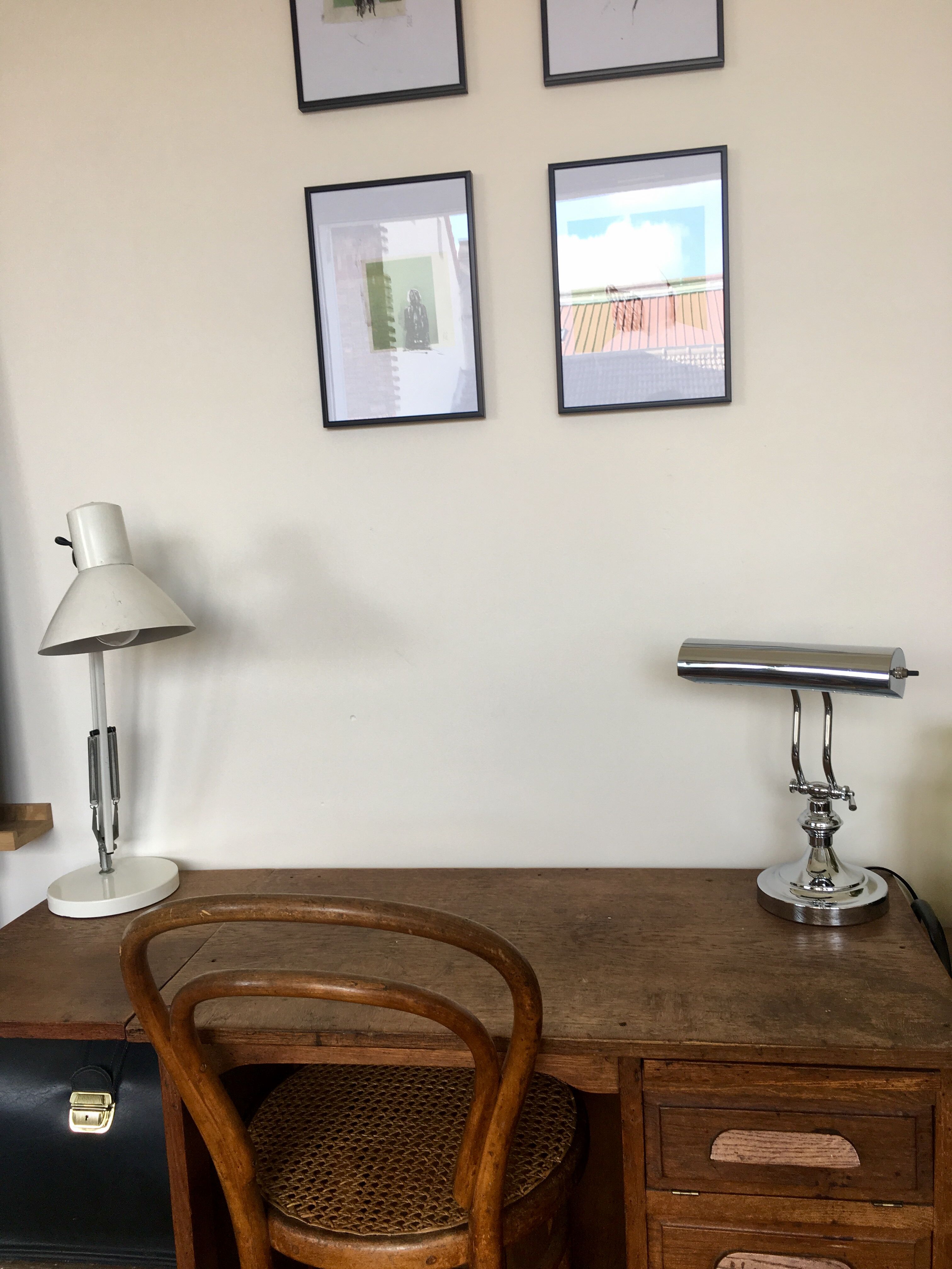 Notary lamp or banker in silver metal