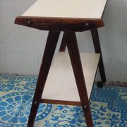 Service rolling feet wood and formica 1950