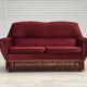 1970s, Danish 2-seater sofa, red furniture velour.