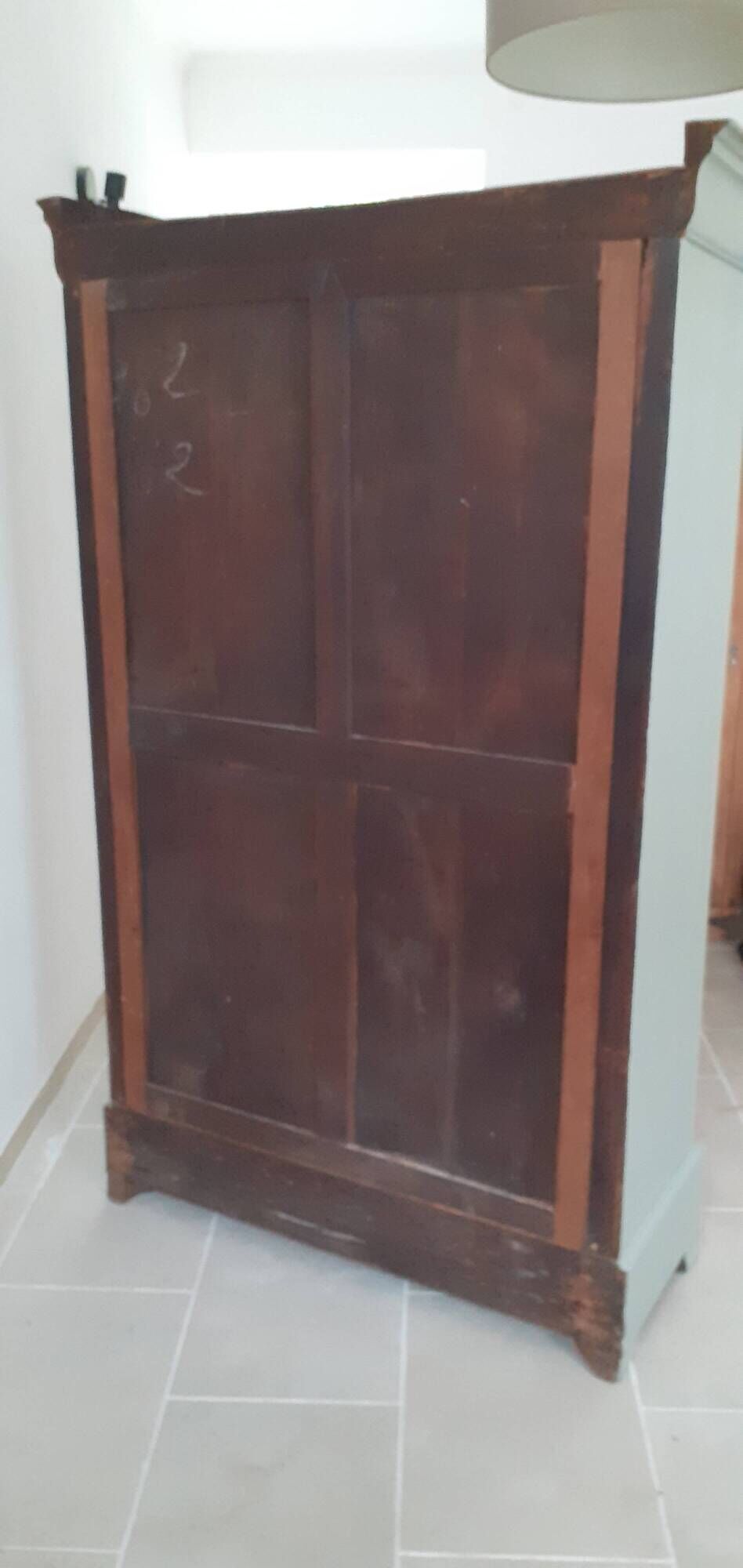 Bibliothèque Vitrine 2 portes 3 étagères style Louis Philippe vert Luxembourg