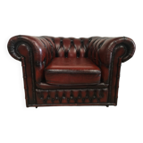 Chesterfield burgundy leather armchair