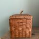 Small vintage wicker chest with clasp