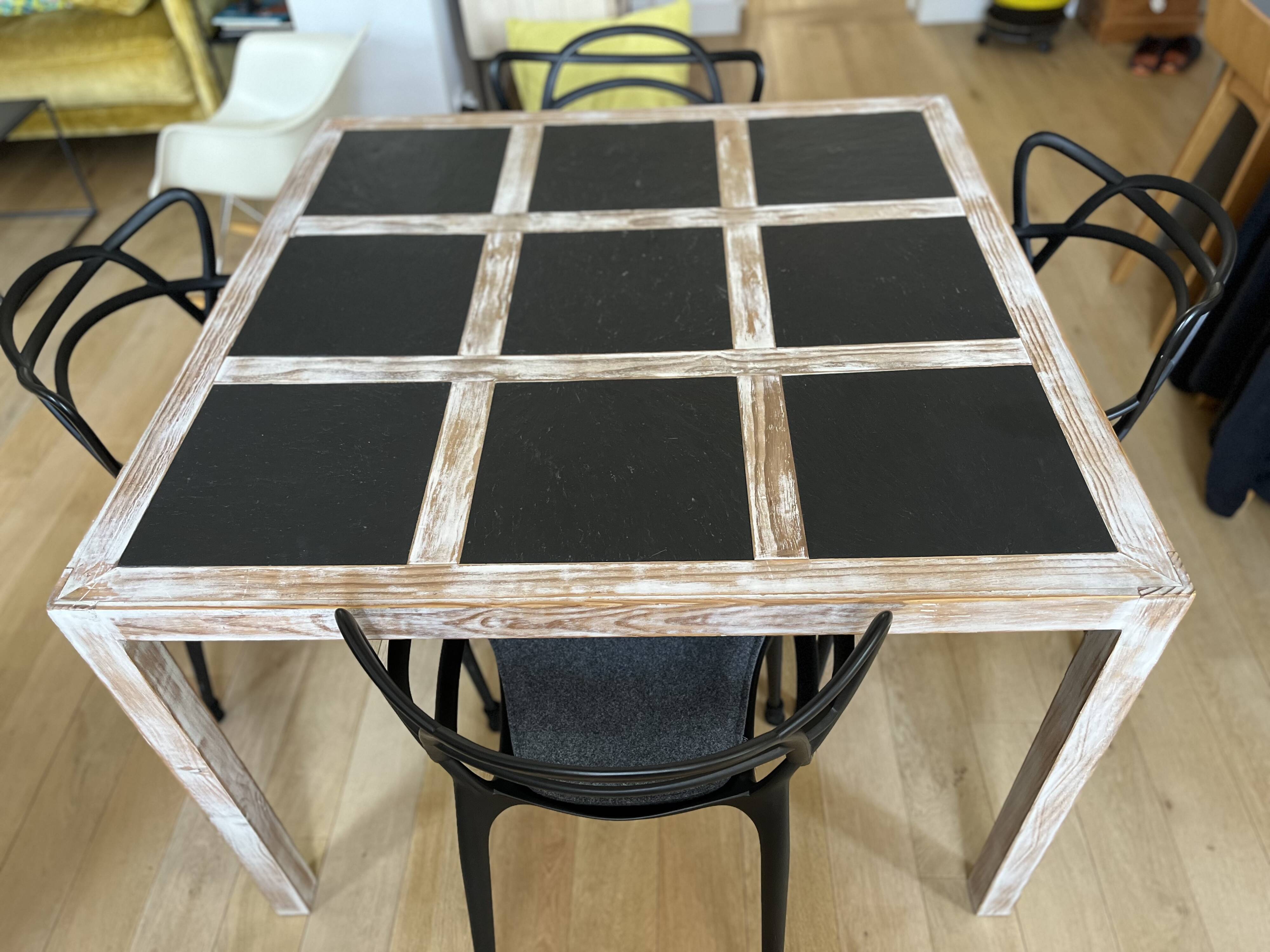 Slate and wood table