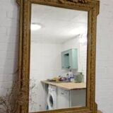 Antique gilded mirror with shell pediment, 130x80 cm