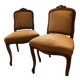 Lot of 2 antique Louis XV style chairs, carved solid wood.