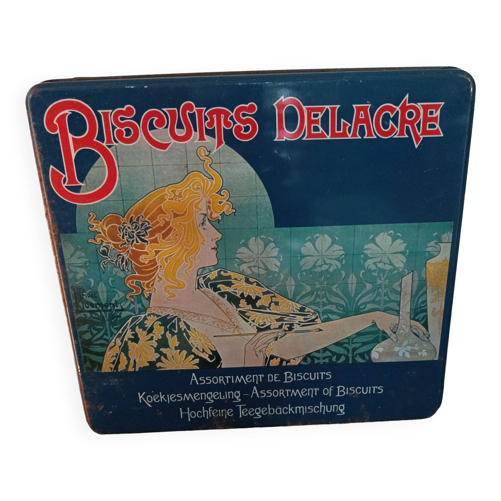 Art Delacre Art Deco metal box