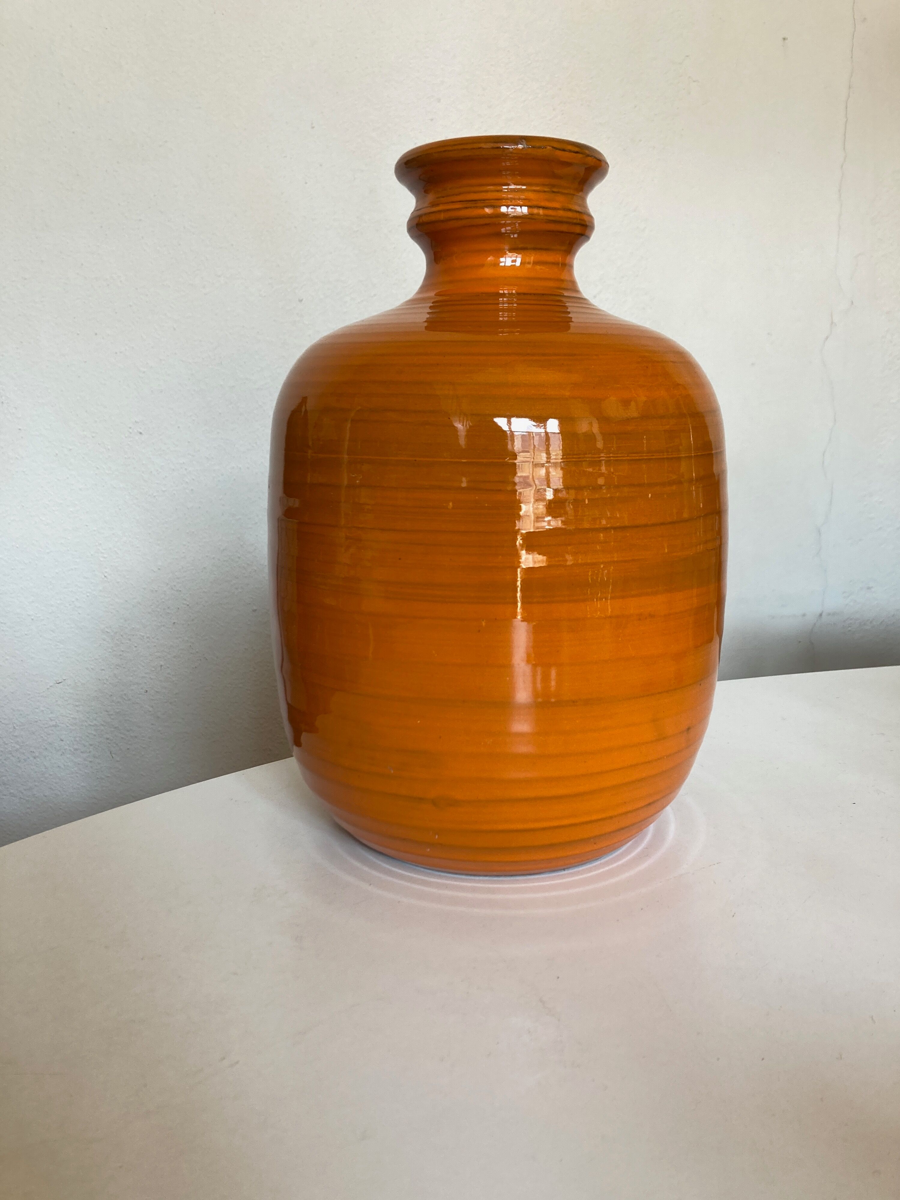 Vase XXXL Italian design 1960 in glazed earth