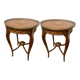 Pair of Louis XV style side tables carved in beech and bronze, handcrafted