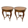 Pair of Louis XV style side tables carved in beech and bronze, handcrafted
