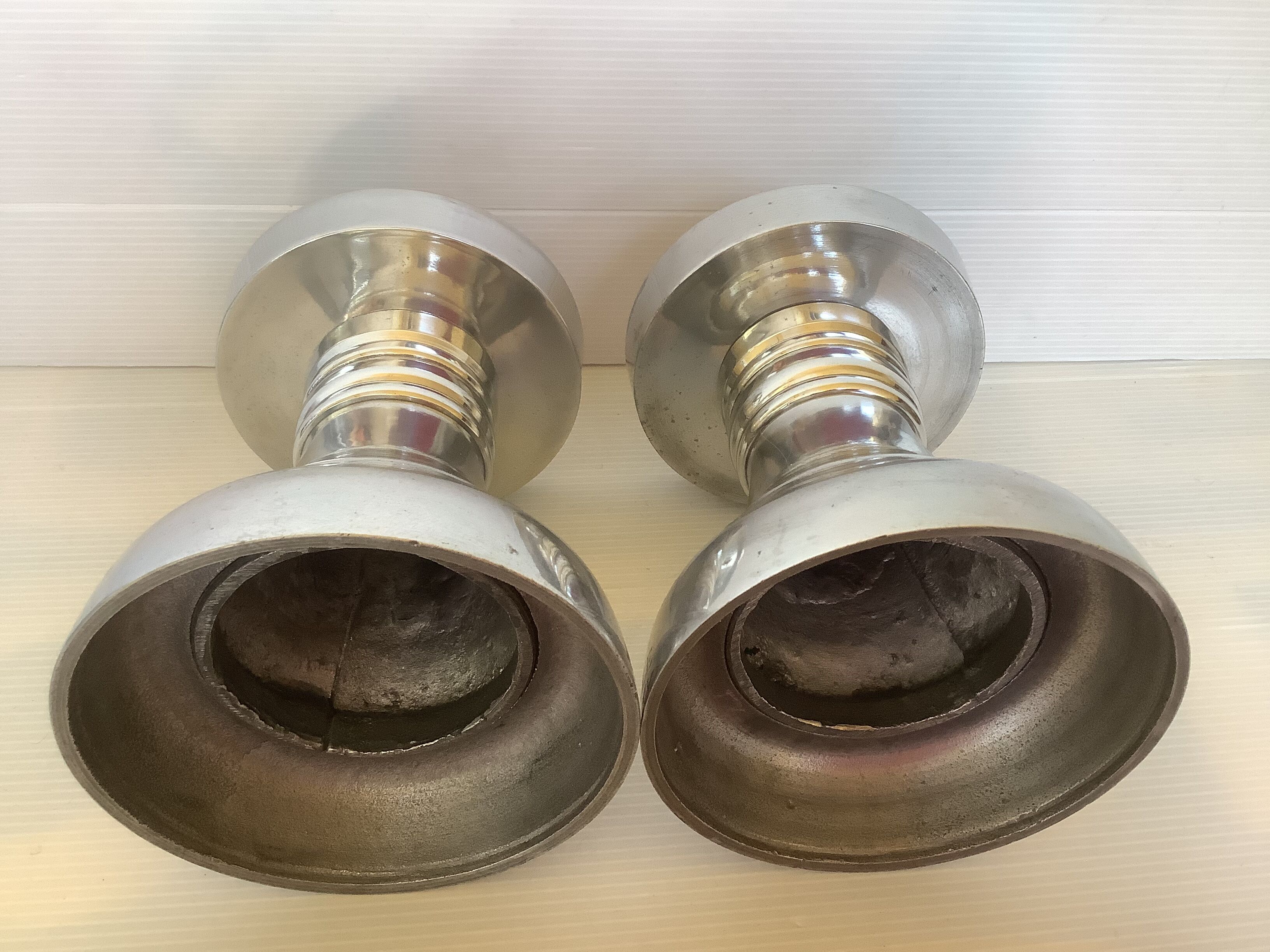 Pair of silver candle holders
