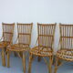 4 rattan chairs 50-60's