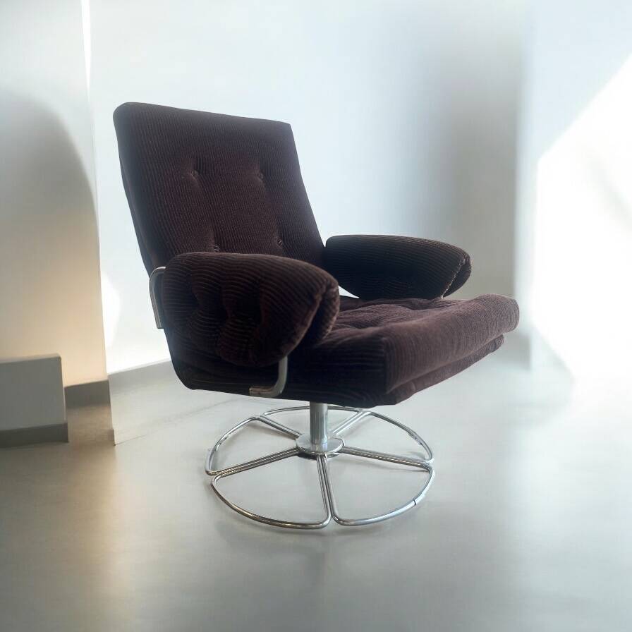 Fauteuil marron/monoplace/chaise longue vintage