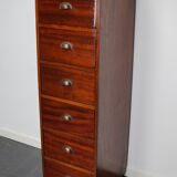 Dutch Industrial Mahogany Apothecary Cabinet, Mid-20th Century