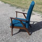 Armchair year 50 wood and fabrics