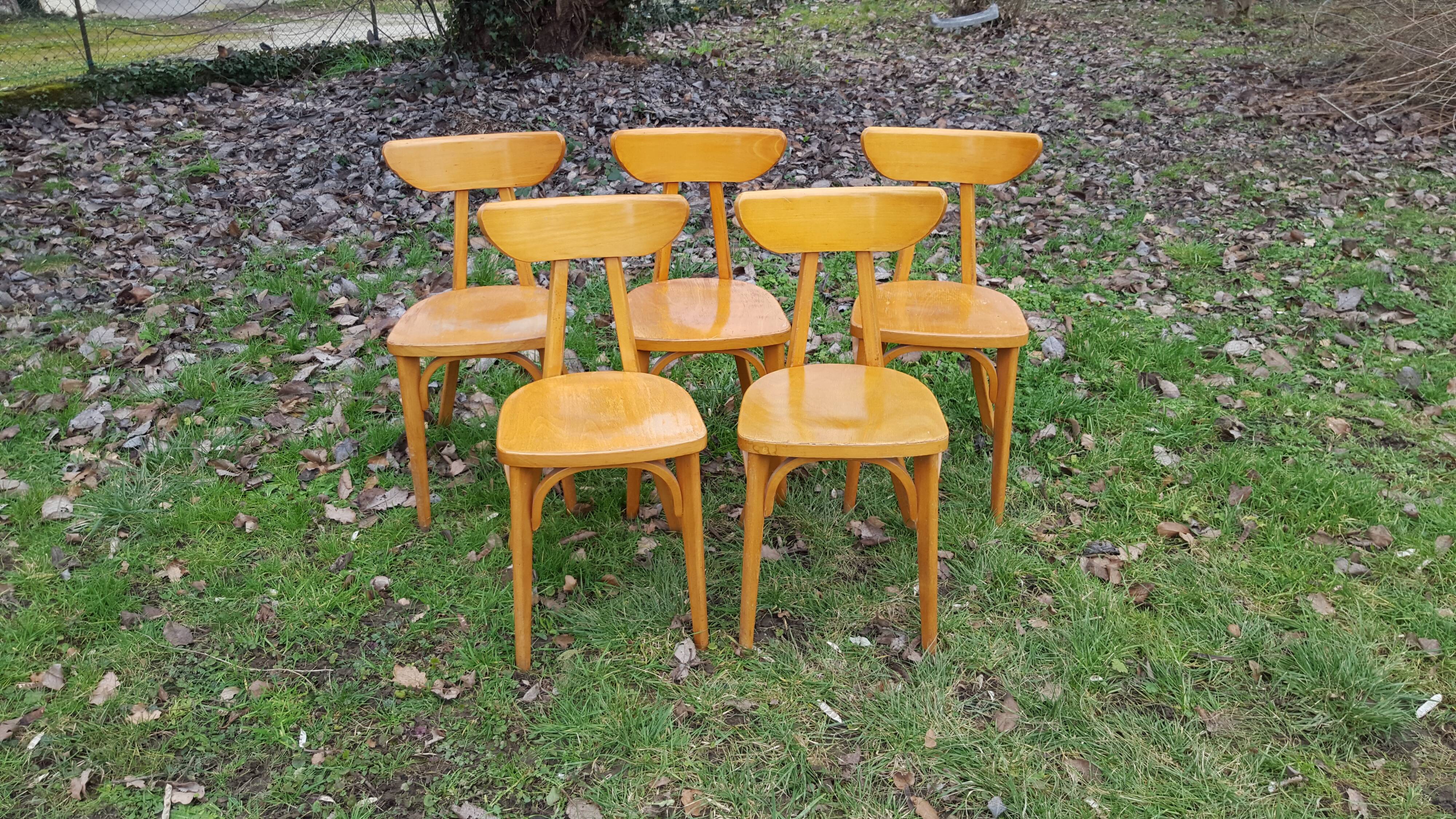 Set of 5 chairs bistro, 1970