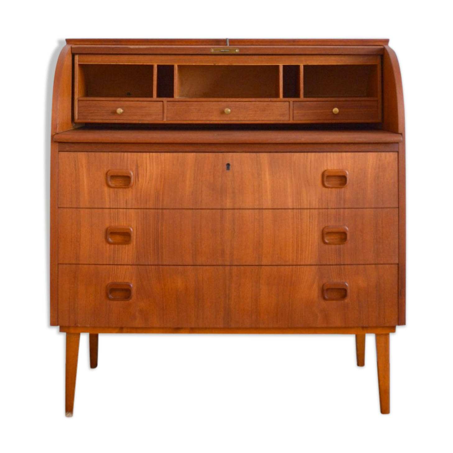 Swedish secretary sliding tray teak 1950s