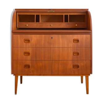 Swedish secretary sliding tray teak 1950s
