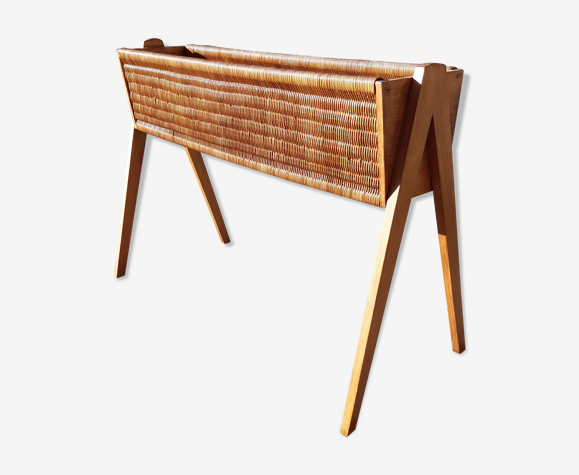 Jardinière osier 1950