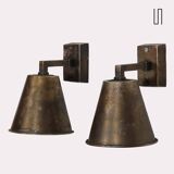 Pair of brass sconces, 20th century work