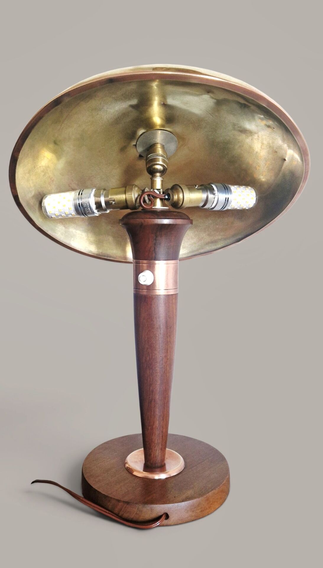Lampe style Art Déco articulée - Bois et laiton - 1930