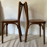 Baumann bistro chairs in wood and skaï