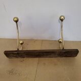 Patères bois et laiton