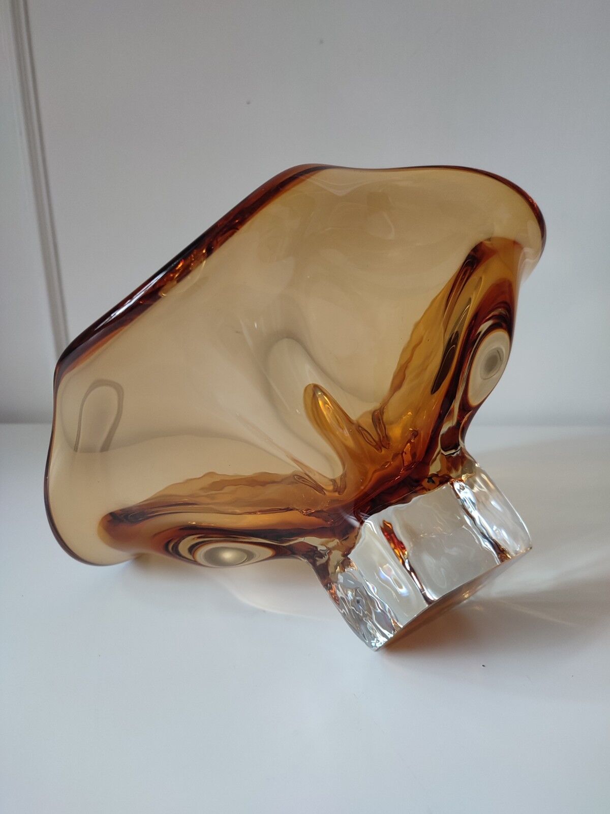 Amber glass cup