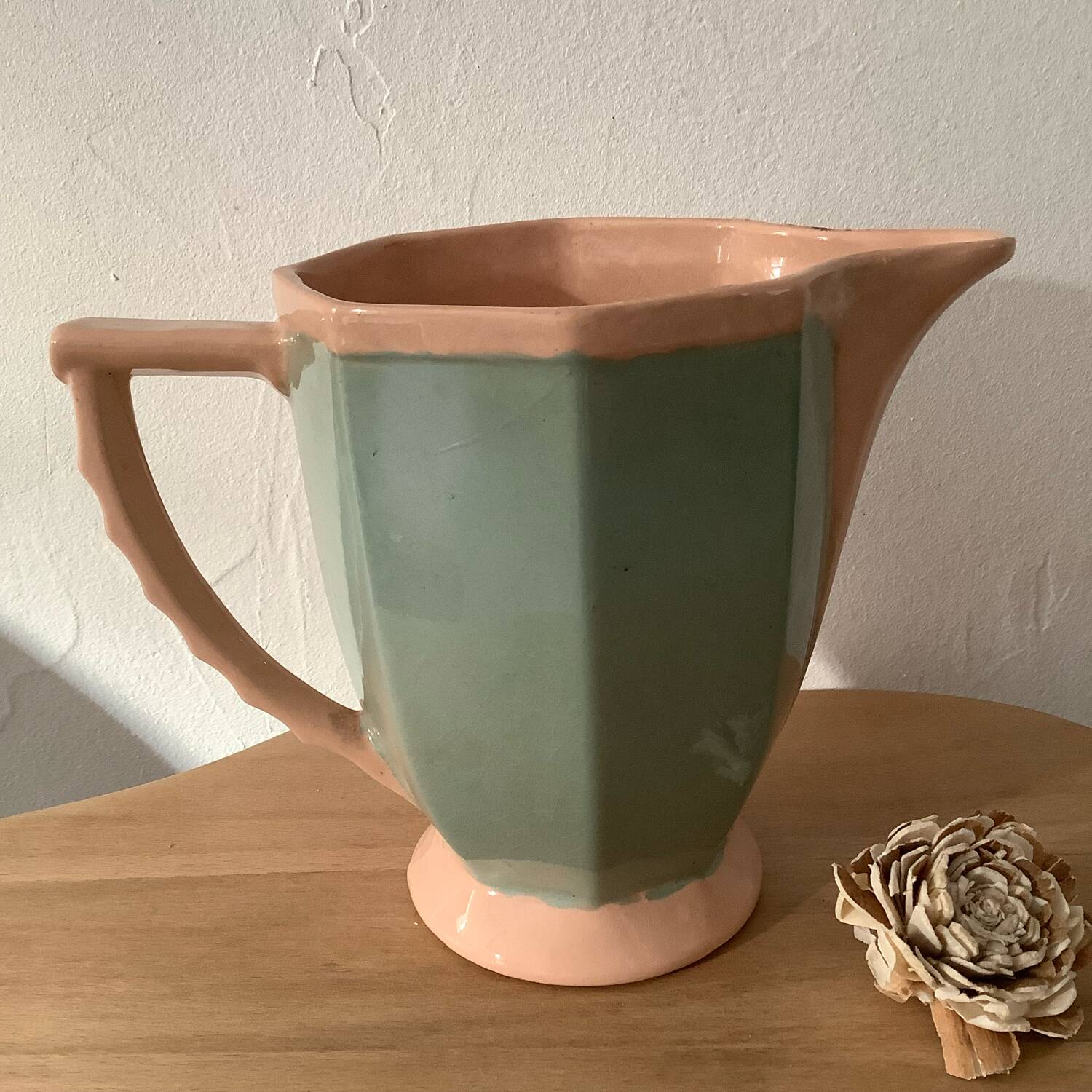 Pitcher, two-tone carafe digoin sarreguemines