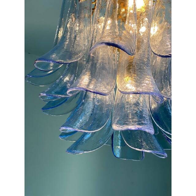 Contemporary Blue “Selle” Murano Glass Chandelier