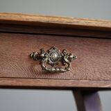 Antique Danish console, carved solid oak, lion's feet, Baroque style, 1890s.