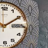 Vintage clock rectangular silent wall clock "Golden Blue Spotlight"