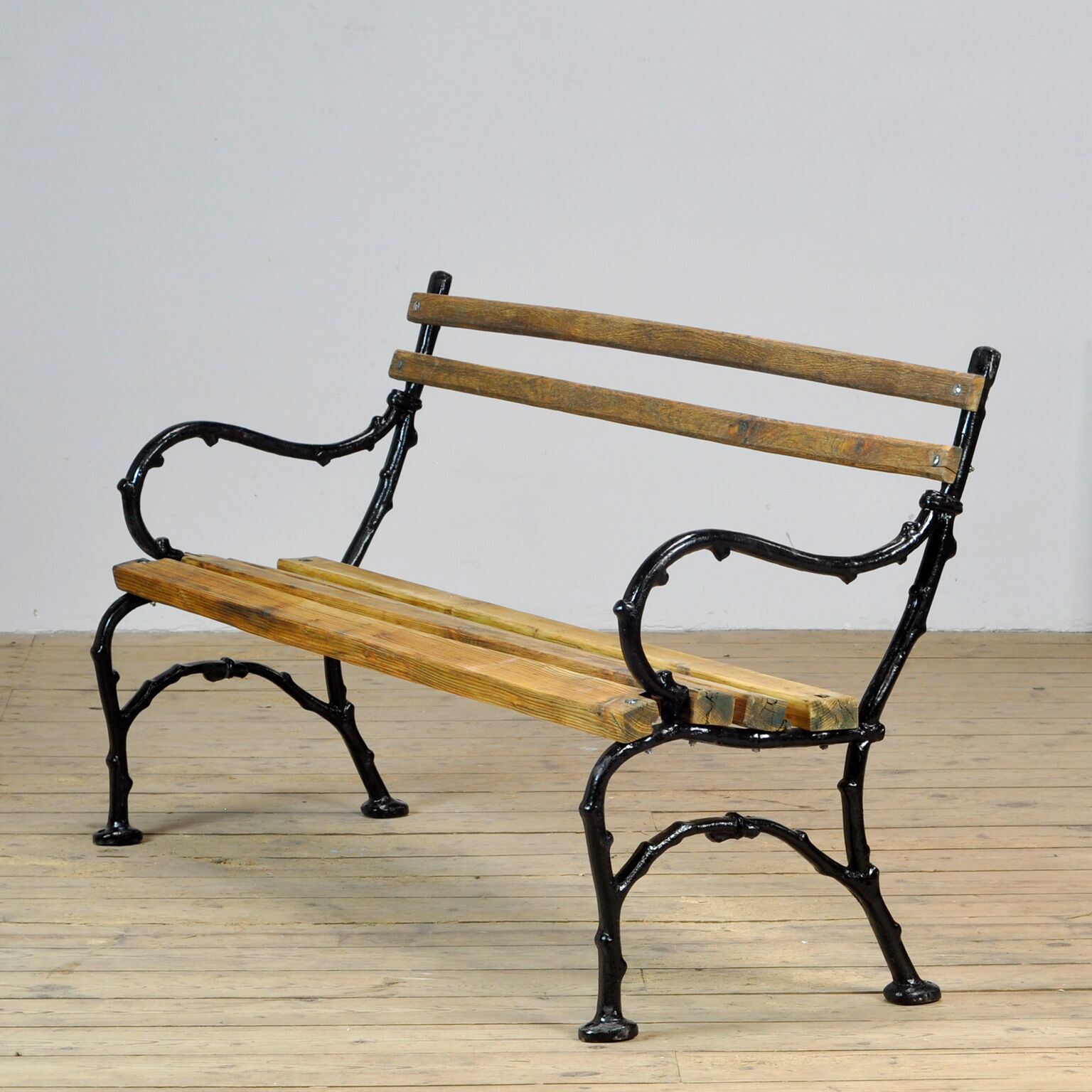 Cast iron and pine garden bench, 1930's