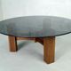 Table basse italienne moderne de bois de rose années 60