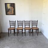 Série 4 chaises bistrot cannage Fischel n019