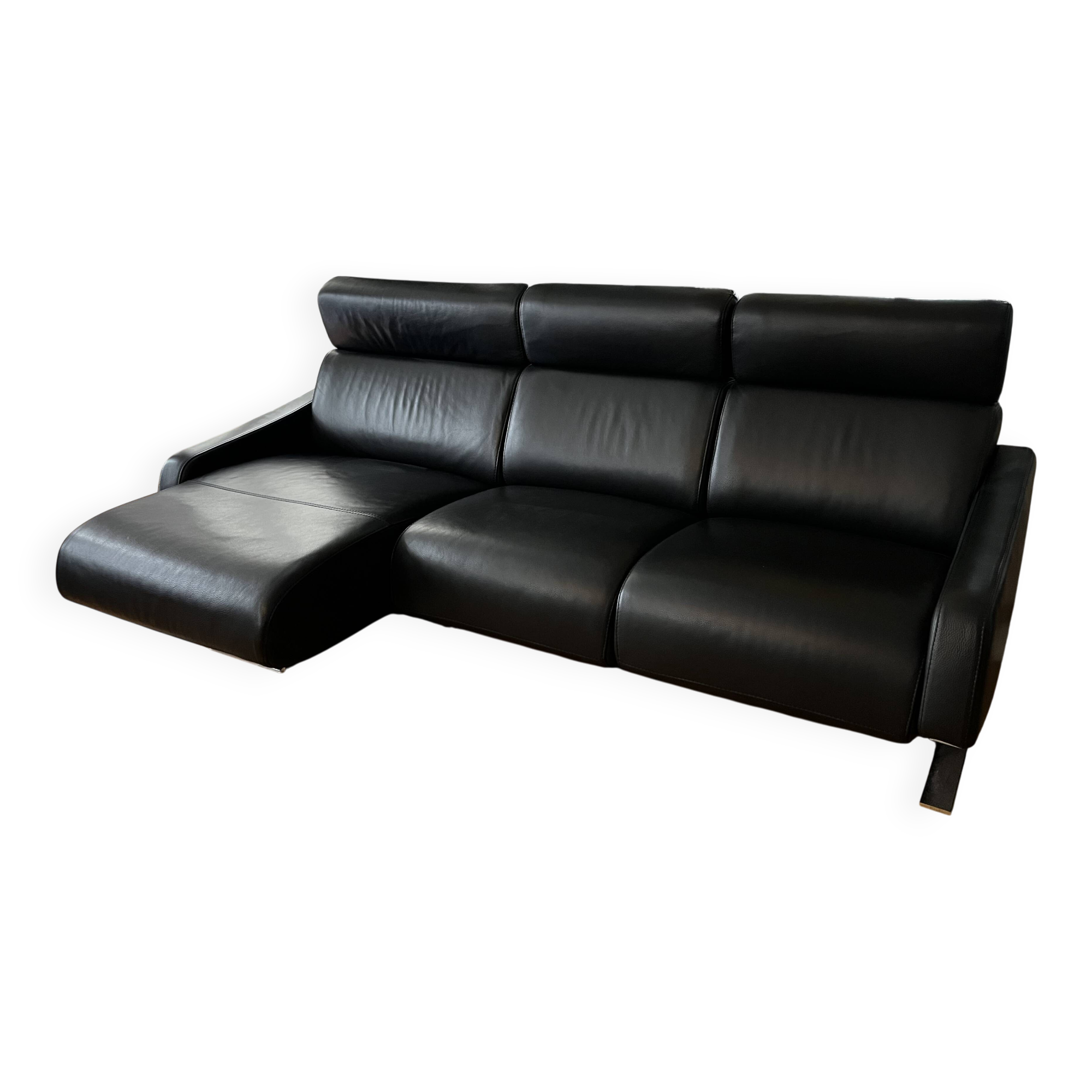 Black leather Steiner sofa