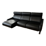 Black leather Steiner sofa